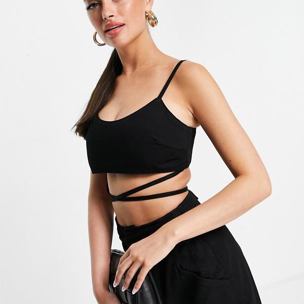 エイソス ASOS asos ASOSDESIGNデニムマイクロブラレットブラックコーディネイト 下着 レディース 女性 インポートブランド 小さいサイズから大きいサイズまで