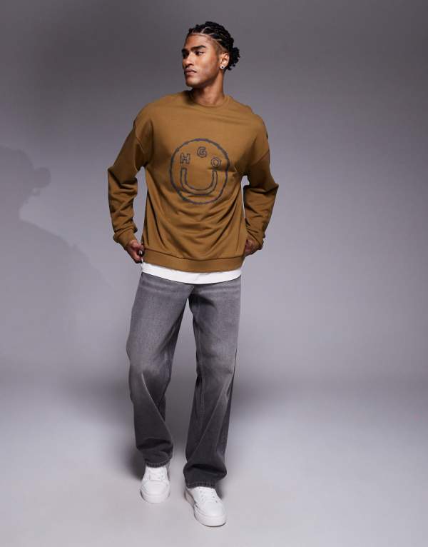 ヒューゴブルー ナトロックス スウェットシャツ（グリーン） トップス メンズ 男性 インポートブランド 小さいサイズから大きいサイズまで