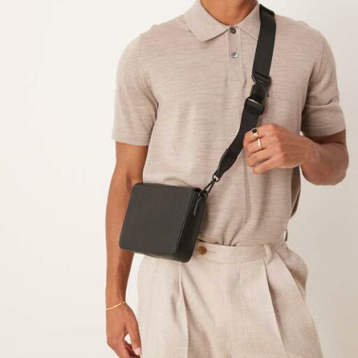 エイソス ASOS asos ASOS DESIGNのスマートなフェイクレザークロスボディバッグ(ブラック) バック メンズ 男性 インポートブランド エイソス ASOS asos ASOS DESIGNのスマートなフェイクレザークロスボディバッグ(ブラック) バック メンズ 男性 インポートブランド