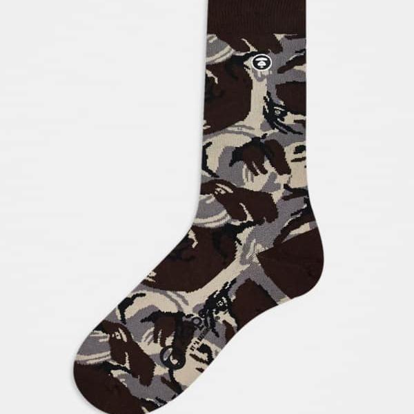 ア・ベイシング・エイプ AAPE BY A BATHING APE Aape by A Bathing Apeのカモフラージュソックス 靴下 レディース 女性 インポートブランド 小さいサイズから大きいサイズまで(4)
