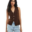 エイソス ASOS asos ASOS DESIGN ニット シンチ ウエストコート(ブラウン) トップス レディース 女性 インポートブランド 小さいサイズか...