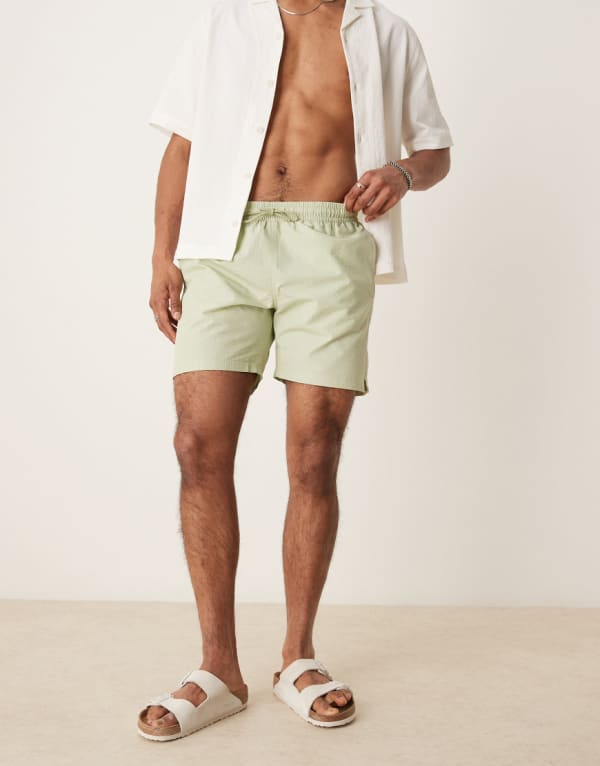 マンゴ MANGO Mango マンゴーシアサッカー スイムショーツ（ペールグリーン） 水着 メンズ 男性 インポートブランド 小さいサイズから大きいサイズまで