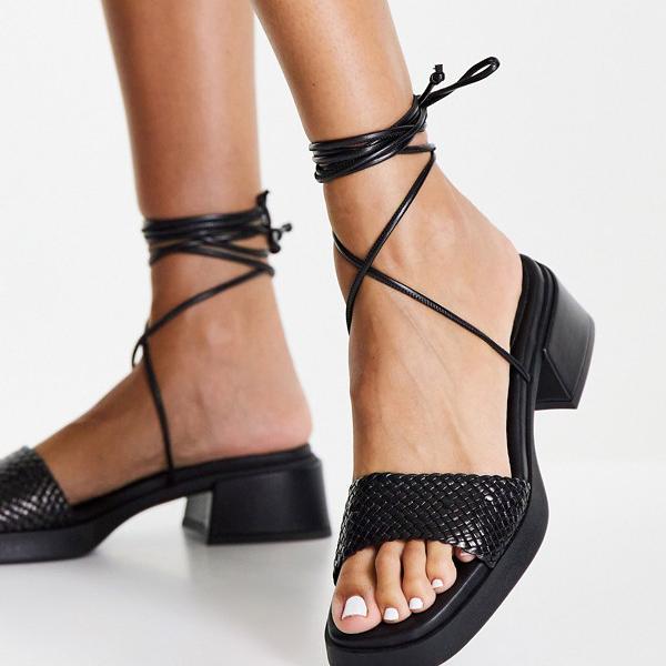 大割引 E8 By Miistatillie黒のアンクルネクタイヒールサンダル 靴 レディース 女性 インポートブランド 小さいサイズから大きいサイズまで その他 Kiamburentals Com