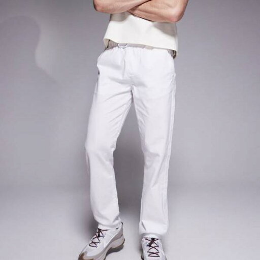 エイソス ASOS asos ASOS DESIGN スリムリネンブレンドパンツ(ホワイト) パンツ ボトム メンズ 男性 インポートブランド 小さいサイズから大きいサイズまで