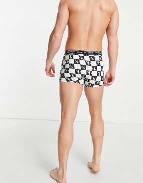カルバンクライン Calvin Klein 黒と白のロゴプリントのCKOneトランク アンダーウェア 下着 メンズ 男性 インポートブランド