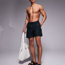 エイソス ASOS asos ASOS DESIGNのショート丈スイムショーツ(カーゴポケット付き、ブラック) 水着 メンズ 男性 インポートブランド 小さいサイズから大きいサイズまで