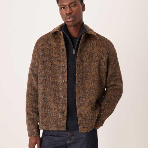 エイソス ASOS asos ASOS DESIGN プレミアムオーバーシャツ ブラッシュドシャツ（ブラウン） トップス メンズ 男性 インポートブランド 小さいサイズから大きいサイズまで