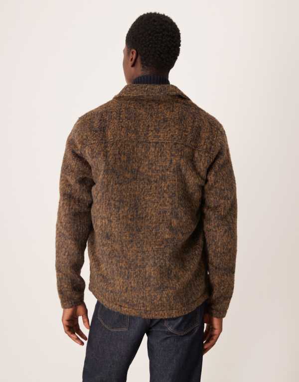 エイソス ASOS asos ASOS DESIGN プレミアムオーバーシャツ ブラッシュドシャツ（ブラウン） トップス メンズ 男性 インポートブランド 小さいサイズから大きいサイズまで