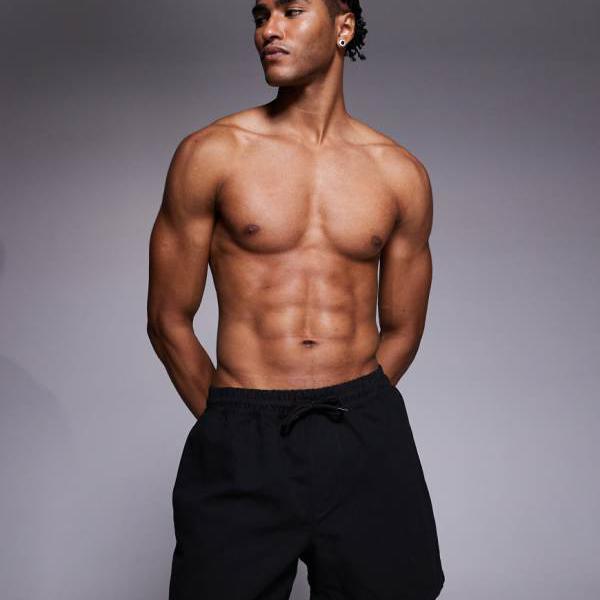 エイソス ASOS asos ASOS DESIGN ショート丈スイムショーツ（ブラック） 水着 メンズ 男性 インポートブランド 小さいサイズから大きいサイズまで