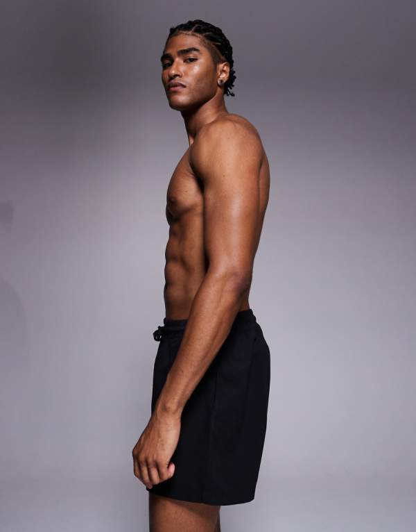 エイソス ASOS asos ASOS DESIGN ショート丈スイムショーツ（ブラック） 水着 メンズ 男性 インポートブランド 小さいサイズから大きいサイズまで