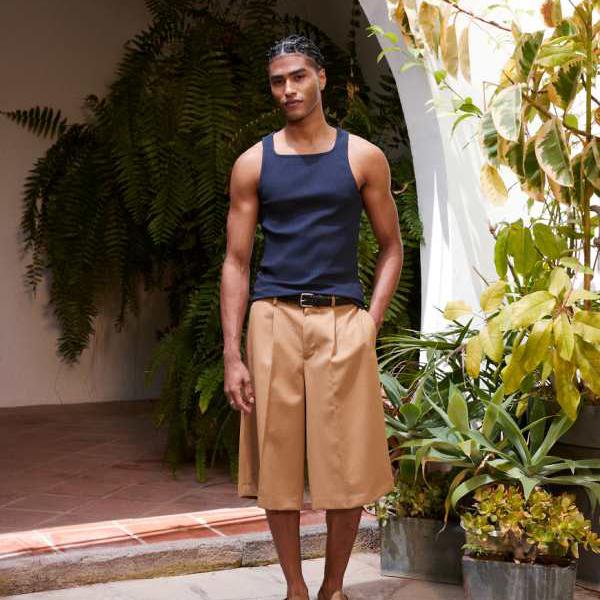 エイソス ASOS asos ASOS DESIGN スマートなオーバーサイズ バミューダ ショーツ(フロントプリーツ、キャメル) パンツ ボトム メンズ 男性 インポートブランド 小さいサイズから大きいサイズまで