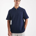 ジャックアンドジョーンズ Jack & Jones ジャック&ジョーンズ プレミアム ジップ テクスチャード ポロ(ブラック) トップス メンズ 男性 インポートブランド 小さいサイズから大きいサイズまで