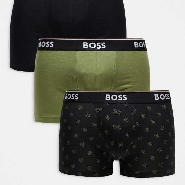 ボス ボディウェア パワートランクス 3枚組（ブラック、グリーン、オールオーバープリント） アンダー..