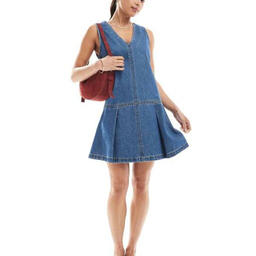 エイソス ASOS asos ASOS DESIGN デニム ノースリーブ ミニドレス(プリーツ入りドロップウエスト、ミッドウォッシュブルー) ワンピース レディース 女性 インポートブランド 小さいサイズから大きいサイズまで エイソス ASOS asos ASOS DESIGN デニム ノースリーブ ミニドレス(プリーツ入りドロップウエスト、ミッドウォッシュブルー) ワンピース レディース 女性 インポートブランド 小さいサイズから大きいサイズまで