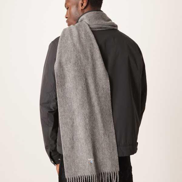 バブアーインターナショナル Barbour バブアー バブアーのライトグレーマールのプレーンラムウールスカ..