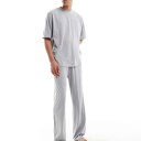 エイソス ASOS asos ASOS DESIGN パジャマ ロング レッグ セット(グレー マール) 部屋着 メンズ 男性 インポートブランド 小さいサイズから大きいサイズまで