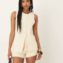 エイソス ASOS asos ASOS DESIGN コーデュロイ クリーンニット ロングライン ウエストコート(クリーム色) トップス レディース 女性 イン...
