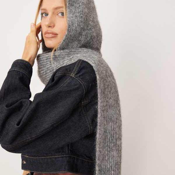 マンゴ MANGO Mango マンゴーのニットスヌード（グレー） レディース 女性 インポートブランド(4)