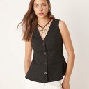エイソス ASOS asos ASOS DESIGNのテーラードモールドウエストコート(ブラック) トップス レディース 女性 インポートブランド 小さいサイズ...