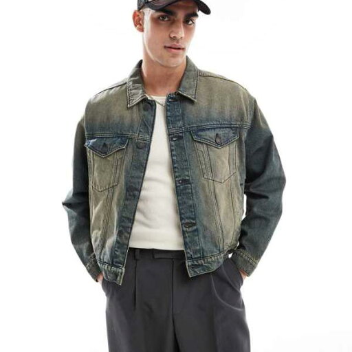コットンオン Cotton:On Cotton On Cotton On グランジデニムジャケット(Y2Kウォッシュブルー) アウター メンズ 男性 インポートブランド 小さいサイズから大きいサイズまで コットンオン Cotton:On Cotton On Cotton On グランジデニムジャケット(Y2Kウォッシュブルー) アウター メンズ 男性 インポートブランド 小さいサイズから大きいサイズまで