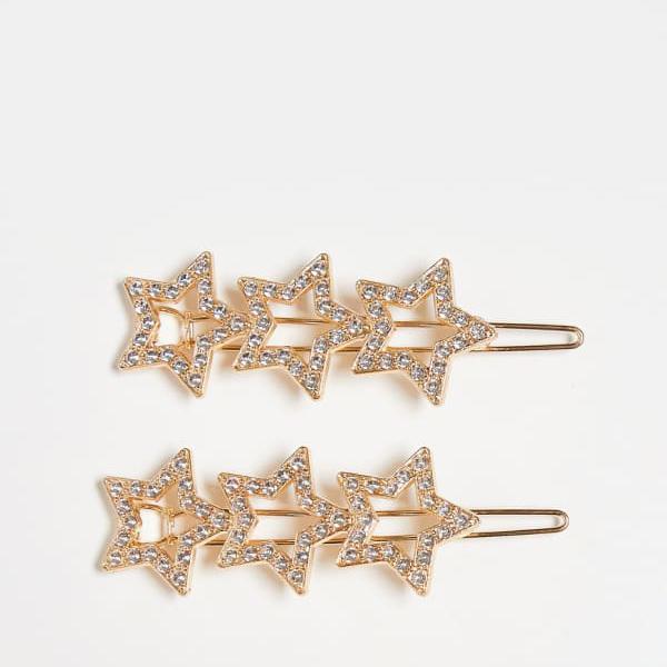 デザインビーdesignb DesignB DesignB London ゴールドの星型ヘアスライダークリップ 2個パック 靴 レ..