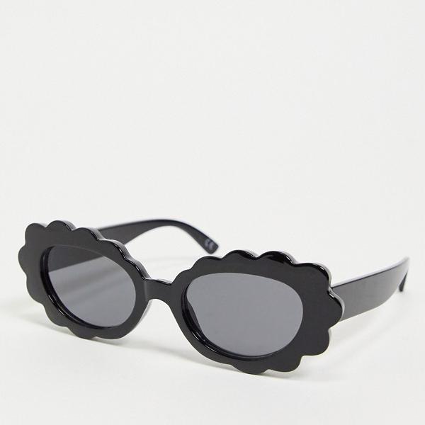 エイソス ASOS asos ASOSDESIGNリサイクルフレームデイジーシェイプ90年代サングラスブラック レディース 女性 インポートブランド