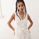 リクレイムドヴィンテージ Reclaimed Vintage ヴィンテージリネンのウエストコート(ベージュ) トップス レディース 女性 インポートブランド 小...