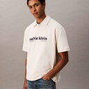 カルバンクラインジーンズ Calvin Klein Jeans カルバン・クライン・ジーンズのプレミアムリラックスポロシャツ(オフホワイト) パンツ ボトム メンズ 男性 インポートブランド 小さいサイズから大きいサイズまで