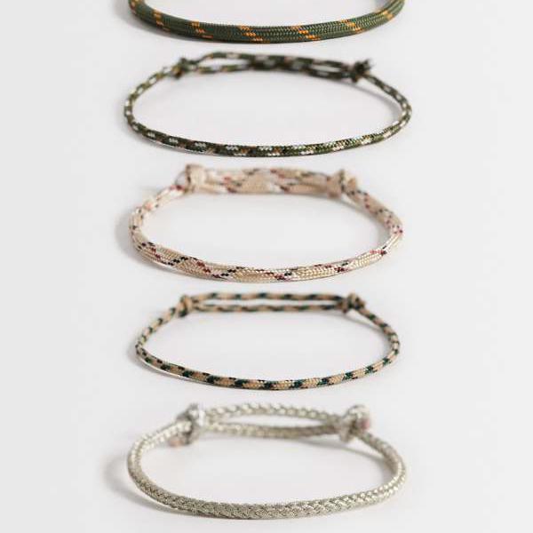Bracelets - エイソス ASOS asos ASOS DESIGN ローププラーブレスレット 5個セット（マルチカラー） アクセサリー メンズ 男性 インポートブランド