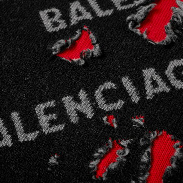 バレンシアガ BALENCIAGA balenciaga バレンシアガ破壊ロゴクルーニット トップス メンズ 男性 インポートブランド 小さいサイズから大きいサイズまで