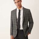 エイソス ASOS asos ASOS DESIGN スリムブレザー(チャコールチェック) アウター メンズ 男性 インポートブランド 小さいサイズから大きいサイズまで