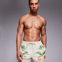 エイソス ASOS asos ASOS DESIGN ミドル丈スイムショーツ(ベージュ) 水着 メンズ 男性 インポートブランド 小さいサイズから大きいサイズまで