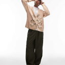 トップマン Topman TOPMAN トップマンのエクリュ色の花刺繍入りニットカーディガン トップス メンズ 男性 インポートブランド 小さいサイズから大きいサイズまで