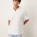 エイソス ASOS asos ASOS DESIGN リラックスしたテクスチャードリビアポロ(ホワイト) トップス メンズ 男性 インポートブランド 小さいサイズから大きいサイズまで