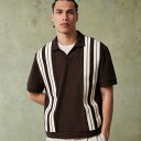 エイソス ASOS asos ASOS DESIGN 厚手リラックスボックスポロシャツ(パネルディテール付き、240gsm、ブラウン) トップス メンズ 男性 インポートブランド 小さいサイズから大きいサイズまで