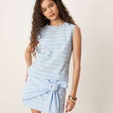 マンゴ MANGO Mango マンゴーコットンのライトブルーストライプのノースリーブトップスコーデ トップス レディース 女性 インポートブランド 小さいサイズから大きいサイズまで
