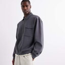 エイソス ASOS asos ASOS DESIGN ヘビーウェイト オーバーサイズ ジップスルー ジャージー シャケット(チャコール) トップス メンズ 男性...