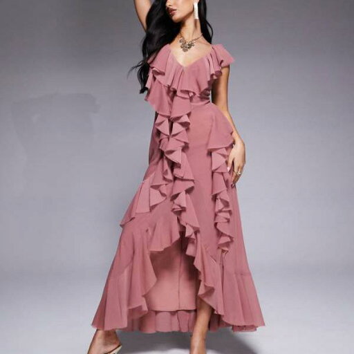 エイソス ASOS asos ASOS DESIGNのフリルバイアスマキシドレス(オープンバック、ローズピンク) ワンピース レディース 女性 インポートブランド 小さいサイズから大きいサイズまで エイソス ASOS asos ASOS DESIGNのフリルバイアスマキシドレス(オープンバック、ローズピンク) ワンピース レディース 女性 インポートブランド 小さいサイズから大きいサイズまで