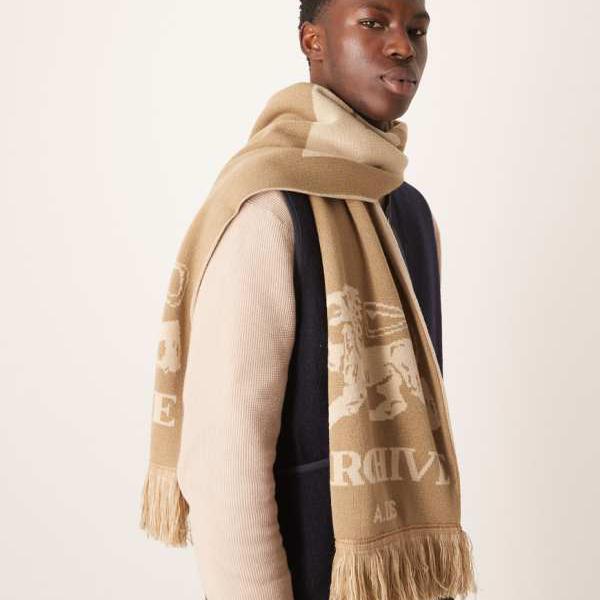 エイソス ASOS asos ASOS DESIGNのニットアーカイブグラフィックスカーフ（ニュートラル） アクセサリ..