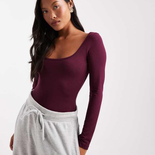 ミスセルフリッジ Miss Selfridge ミスセルフリッジ プチ ワイドスクープ ボディスーツ（プラム） トッ..