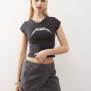 ノイズィーメイ Noisy May ノイジーメイのベビーTシャツ(チャコールグレー、反逆者プリント) トップス レディース 女性 インポートブランド 小さいサイズから大きいサイズまで