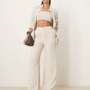 エイソス ASOS asos ASOS DESIGN ストーンリネンを使用したゆったりとしたストレートレッグのロングパンツ ボトム レディース 女性 インポートブランド 小さいサイズから大きいサイズまで