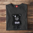クマ Tシャツ くま もこもこ ぷくぷく ふわふわ 刺繍Tシャツ 3D刺繍 半袖 プレゼント ボーダーシャツ オシャレメンズ tシャツ 大きいサイズ カジュアル...