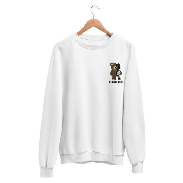 刺繍 プリント トレーナー プルオーバー 刺繍トレーナー ブラック メンズ長袖 プレゼント ストリート 男性 オシャレ 40代 30代 トップス 大きいサイズ スウェット クマ ベア【DIVAオリジナル ブランド】