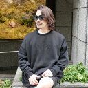 刺繍スウェット 刺繍 トレーナー ビッグシルエット クルーネック スウェット T-shirts ボーダーシャツ 男性 オシャレ 40代 30代 ストリート ビッ...