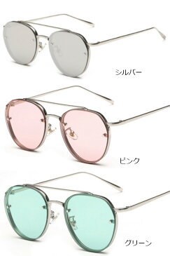 レディース　メンズ　カラーサングラス　Sunglass　ラウンドサングラス 20代 30代 40代 ファッション コーディネート オシャレ カジュアル　薄い色レンズサングラス 原宿系 スピンズ系 イエロー ピンク ブラック グリーン コーデ パーティー キャバ レトロ 他と被らない