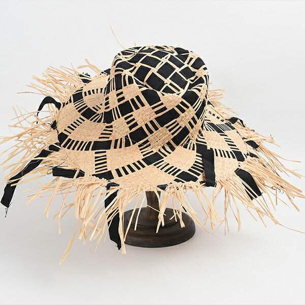 つばの広いビーチハット　編み　ストローハット 帽子 麦わら帽子　女性用　夏の屋外　旅行用　特大の折りたたみ式　ビーチハット　海辺のUV保護のサムネイル