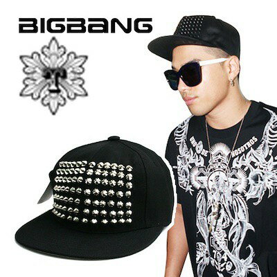 【即納】　BIGBANG ビックバン　SOL テヤン キャップ CAP staz 鋲 スタッズ　レディース メンズ 韓国 帽子 ファッション【韓流グッズ】【男女兼用】【スナップバックキャップ】【GD】【ヒップホップ】【コスプレ】【KPOP】【イベントグッズ】【ワールドツアー】