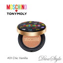 TONYMOLY& MOSCHINO トニーモリー& モスキーノ　シックスキンクッション #01 Chic Vanilla SPF50+ PA+++ 　15g 本体【即納】【人気コスメ】【韓流】【韓国コスメ】【限定品】【日本国内発送】【モスキーノコラボ】 【インスタグラム話題商品】