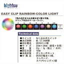 商品説明メーカー名 bigblue EASY CLIP RAINBOW COLOR　LIGHT 7色の点灯または点滅お切り替え可能 クリップ付きのマーカーライト 大きさ 32mm x 38mm 対応電池 CR2032×2個 点灯時間 約12時間〜24時間 耐水水深 100m 陸上での重量 23g／3g(陸上/木中) 本体材質 ポリカーボネード 付属品 CR2032電池×2個、ランヤード、スペアOリング×2個　